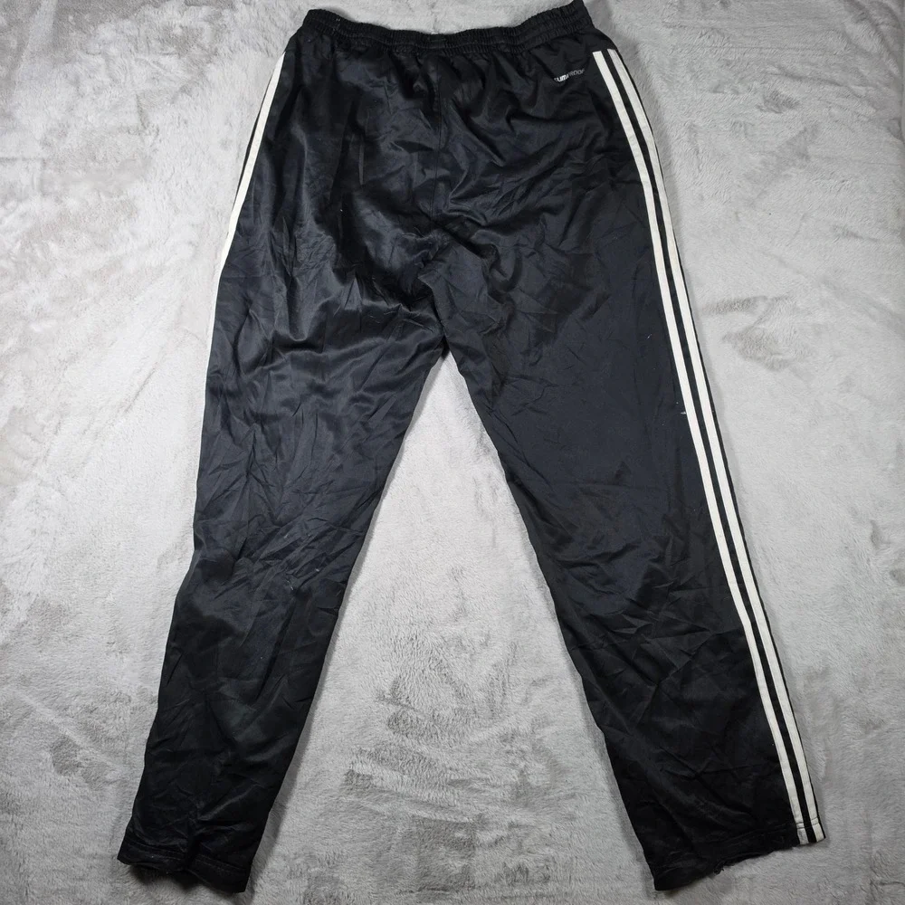 Adidas Track Pants Mens Medium Black Climalite Striped Distressed Paint Splatter